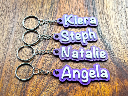 Personalised 3D Embossed Name Keyring | 7x Colours Available