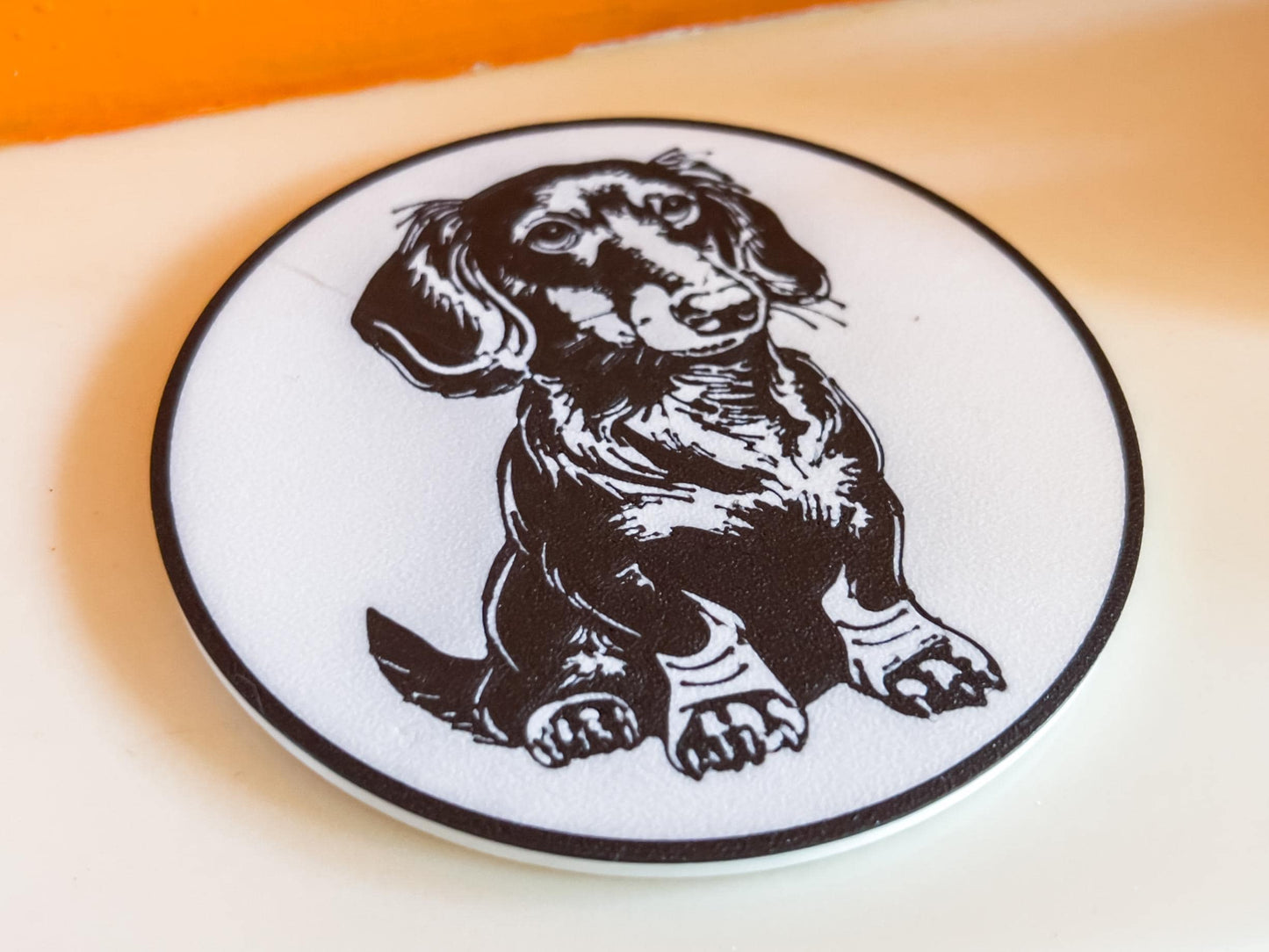 Dachshund Dog Coaster | Black & White