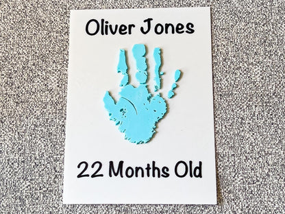 Frameable 3D Embossed Child Handprint | Pink / Blue