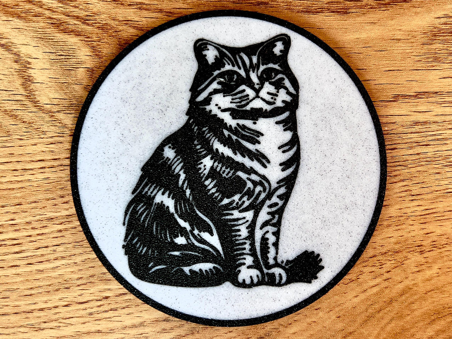 Highland Fold Cat Coaster | Marble Effect