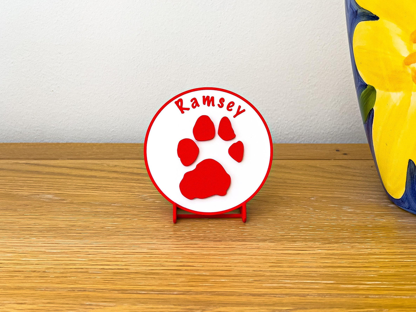 Personalised 3D Embossed Dog Paw Print Plaque | 6x Colours Available