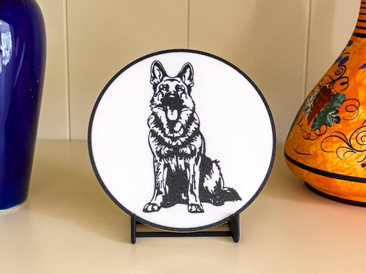 German Shepherd Dog Coaster | Black & White