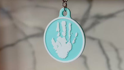 Personalised 3D Embossed Child Handprint Keyring | 4x Colours Available