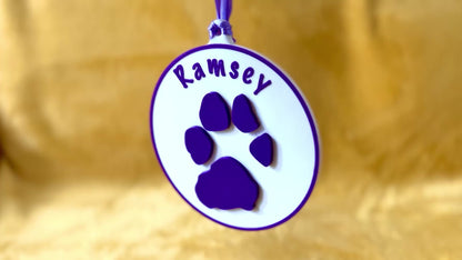 Personalised 3D Embossed Dog Paw Print Hanging Plaque | 6x Colours Available