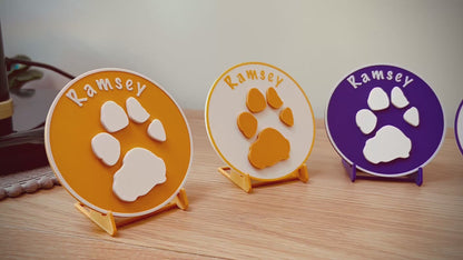Personalised 3D Embossed Dog Paw Print Plaque | 6x Colours Available