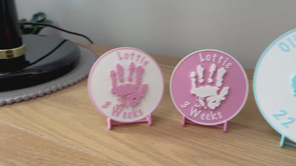Personalised 3D Embossed Child Handprint Plaque | 4x Colours Available