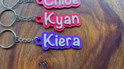 Personalised 3D Embossed Name Keyring | 7x Colours Available
